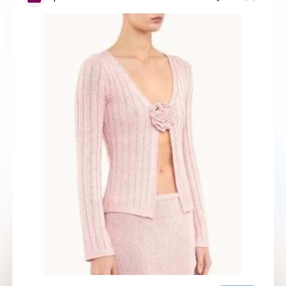 Asta Resort Size Medium Elegant Pink Ribbed Cardigan